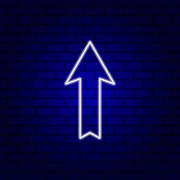 Glowing Directional Arrow Neon Sign Vector Illustration — Stock Vector
