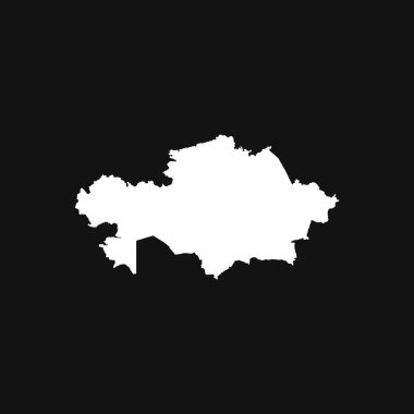 Kara Arkaplan Üzerine Kazakistan Haritası