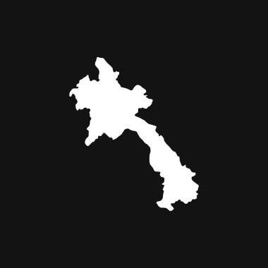 Kara Arkaplanda Laos Haritası