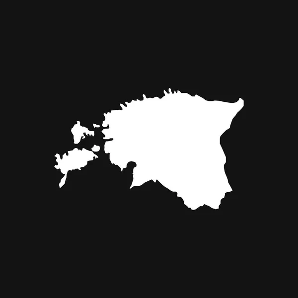 黒地エストニア地図 — ストックベクタ