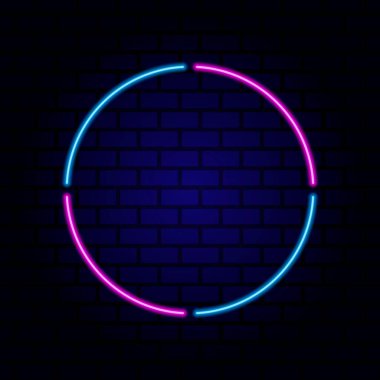 Neon tabela. Klasik çerçeve. Metin için alanı olan neon lamba. Vektör illüstrasyonu.