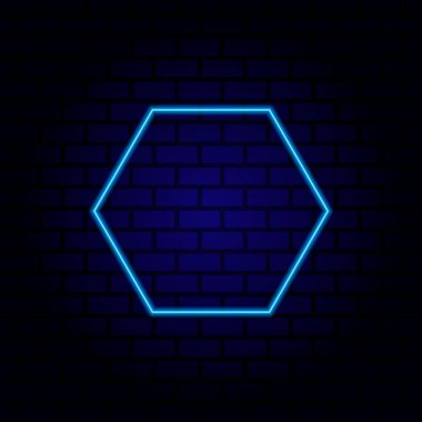 Neon tabela. Klasik çerçeve. Metin için alanı olan neon lamba. Vektör illüstrasyonu.