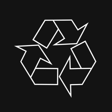 Geri dönüşüm sembolü. Üçgen geri dönüşüm simgesi.