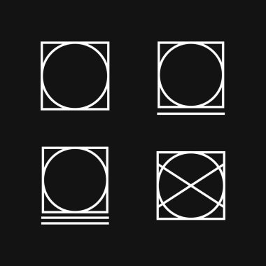 Çamaşır yıkama sembolleri, kurutma simgeleri. Vektör illüstrasyonu.