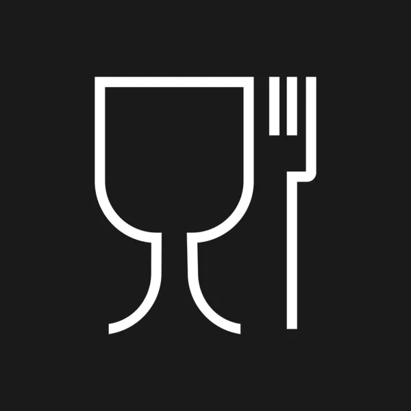 Food Safe Material Sign Wine Glass Fork Symbol Meaning Plastics — Stock Vector