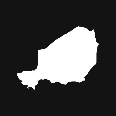 Kara Arkaplanda Nijer Haritası