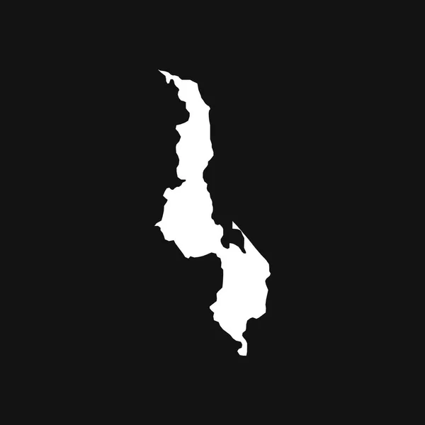 Map Malawi Black Background — Vetor de Stock