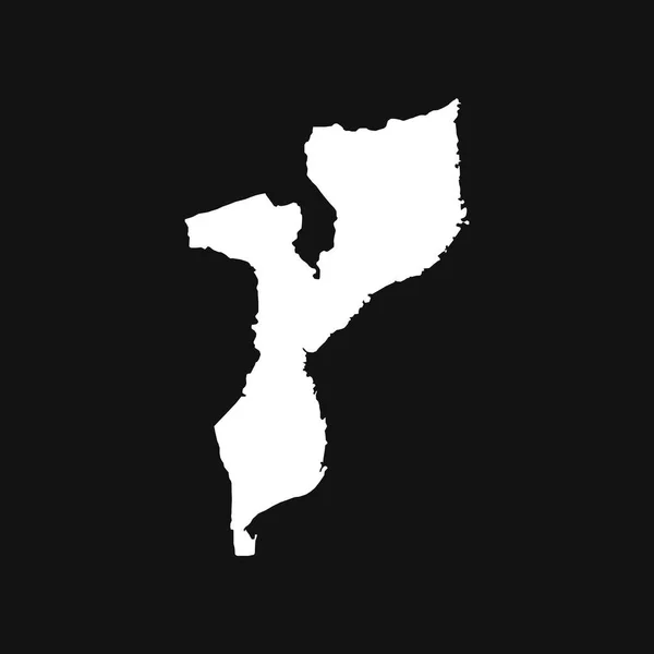 Χάρτης Της Μοζαμβίκης Μαύρο Φόντο — Διανυσματικό Αρχείο