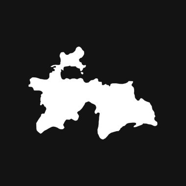 Tacikistan 'ın Siyah Arkaplan Haritası