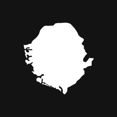 Siyah Arkaplanda Sierra Leone Haritası