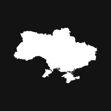 Siyah Arkaplanda Ukrayna Haritası