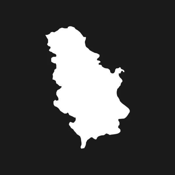 Mapa Serbia Sobre Fondo Negro — Vector de stock