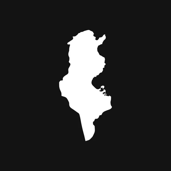 チュニジア地図黒の背景 — ストックベクタ