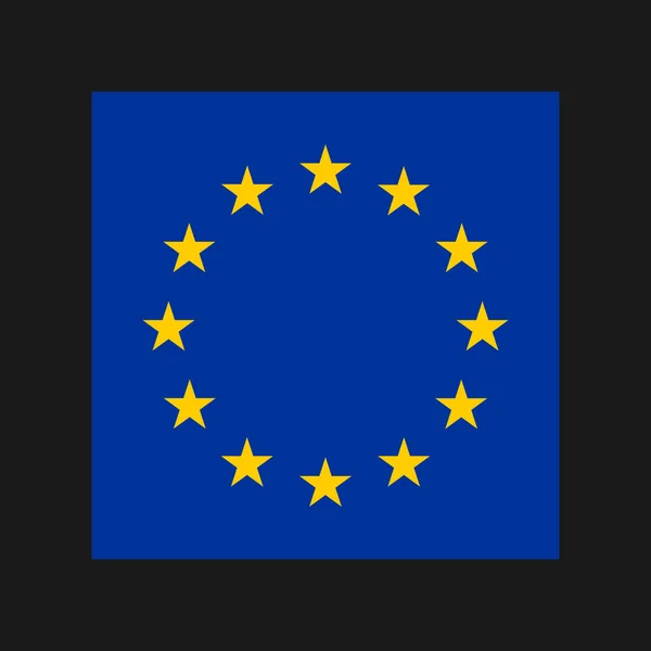 Bandeira União Europeia Sobre Fundo Preto — Vetor de Stock