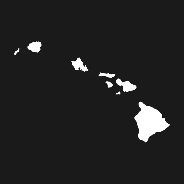 Mappa Delle Hawaii Sfondo Nero — Vettoriale Stock