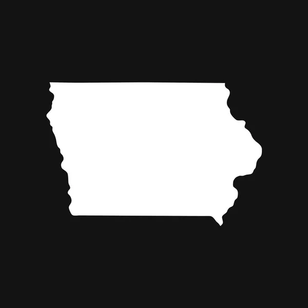 Siyah Arkaplanda Iowa Haritası — Stok Vektör
