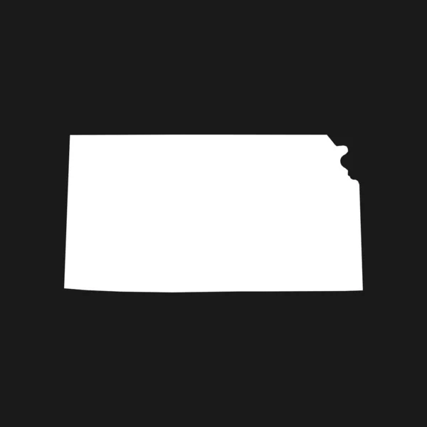 Kansas Kaart Zwarte Achtergrond — Stockvector