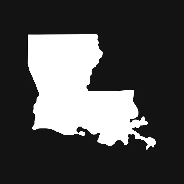 Louisiane Carte Sur Fond Noir — Image vectorielle