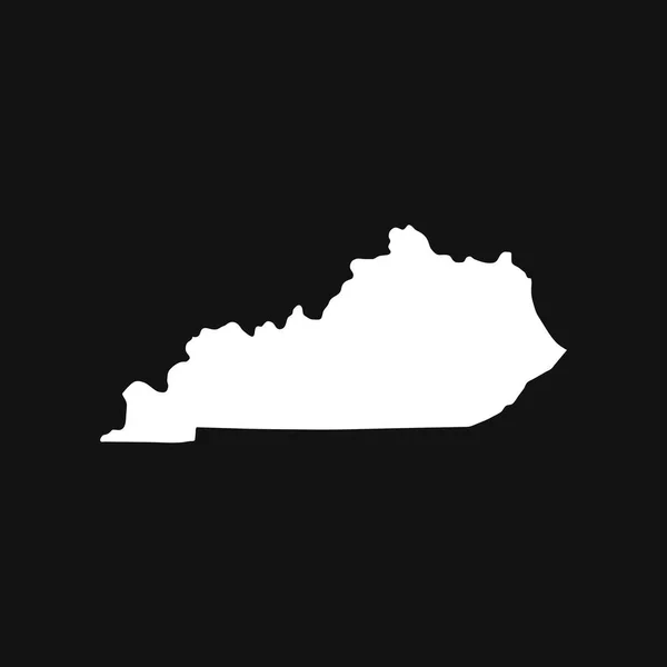 Kentucky Karte Auf Schwarzem Hintergrund — Stockvektor