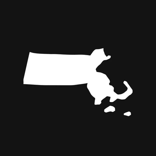 Massachusetts Mapa Fundo Preto — Vetor de Stock