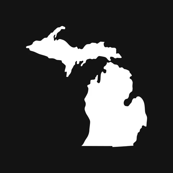 Michigan Kaart Zwarte Achtergrond — Stockvector