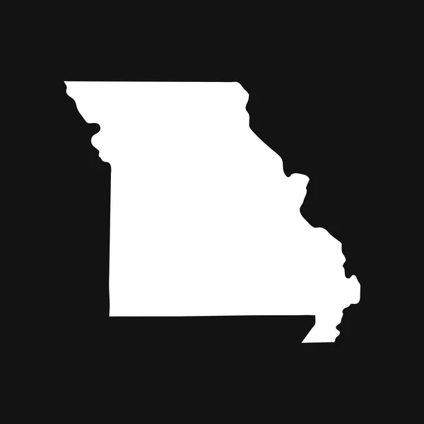 Siyah Arkaplanda Missouri Haritası — Stok Vektör