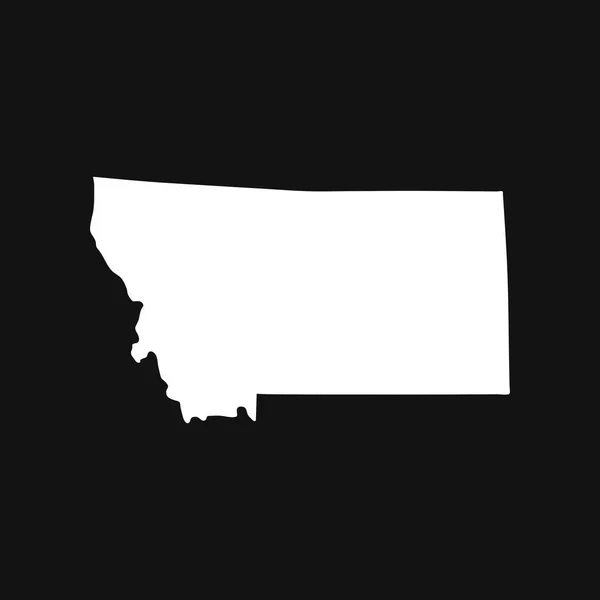 Montana Mapa Černém Pozadí — Stockový vektor