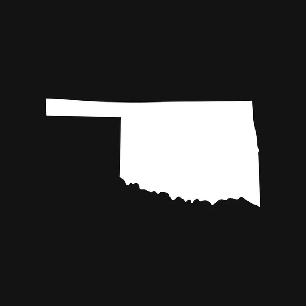 Oklahoma Kaart Zwarte Achtergrond — Stockvector