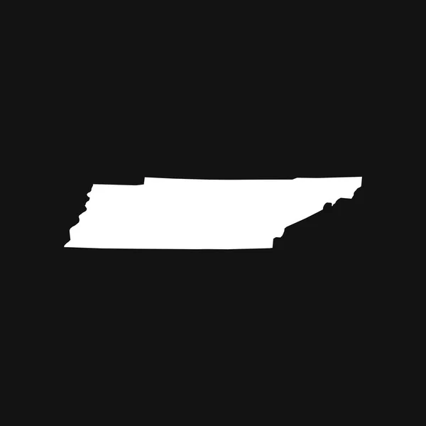Tennessee Mapa Sobre Fondo Negro — Vector de stock
