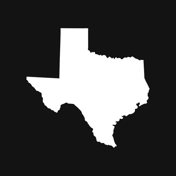 テキサス州地図黒の背景 — ストックベクタ