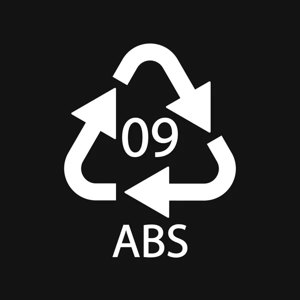 Symbole Recyclage Plastique Abs Icône Vectorielle Code Recyclage Plastique Abs — Image vectorielle