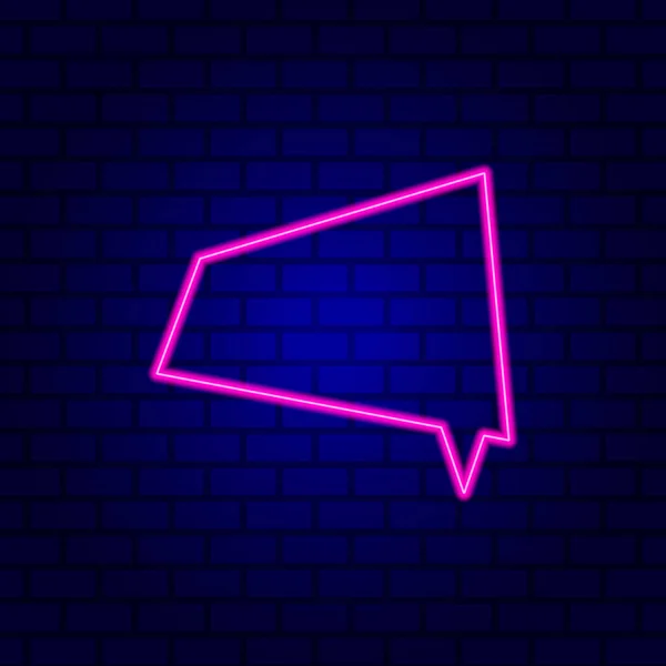 Neon Spech Baloncuk Pankartı Karanlık Boş Grunge Brick Arkaplanı — Stok Vektör