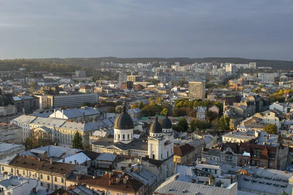 Panorama Old Historical City Center Lviv Ukraine Europe — Fotografia de Stock
