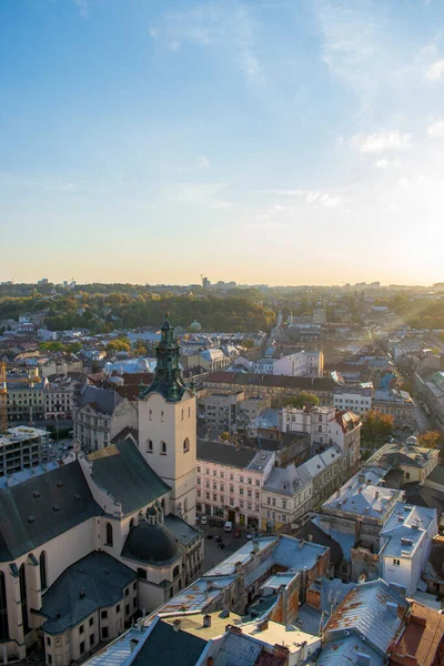 Panoráma Régi Történelmi Belváros Lviv Ukrajna Európa — Stock Fotó