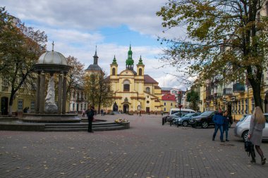 Ivano-Frankivsk, Ukraine. 17 October 2021.The historic center of Ivano-Frankivsk city, Ukraine.