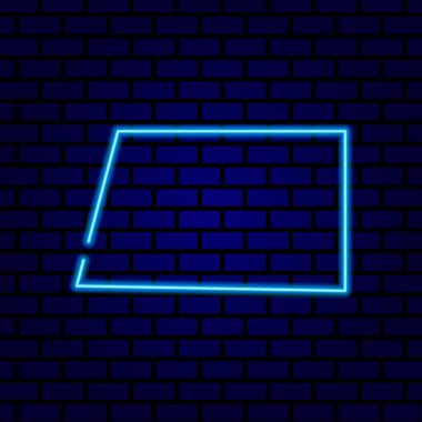 Neon tabela. Klasik çerçeve. Metin için alanı olan neon lamba. Vektör illüstrasyonu.