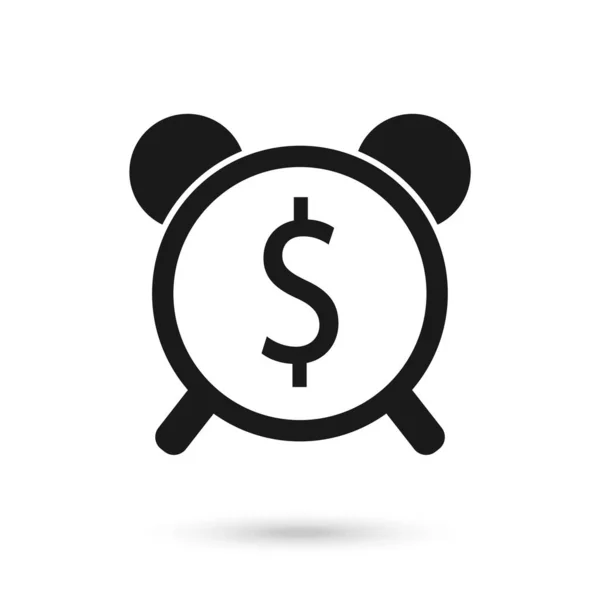 Alarm Clock Dollar Symbol Icon Isolated — Vetor de Stock