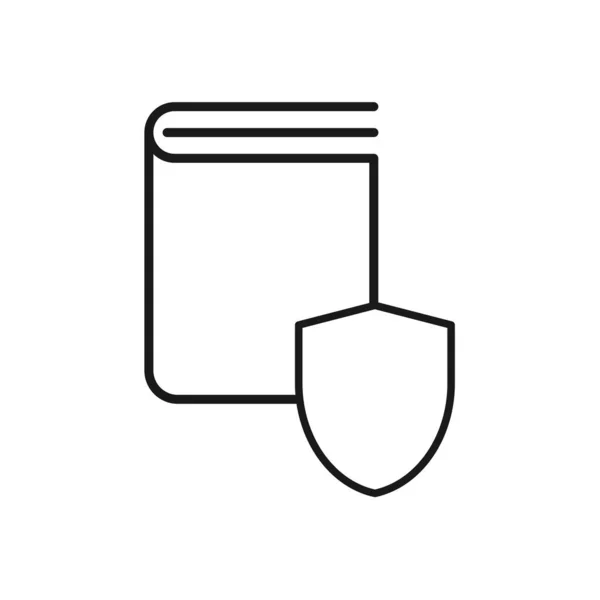 Ícone Livro Proteção Projeto Liso Simples Logotipo Pictograma — Vetor de Stock