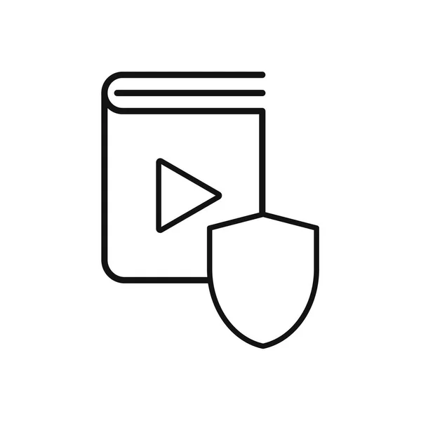 Icône Livre Audio Protection Design Plat Simple Logo Pictogramme — Image vectorielle
