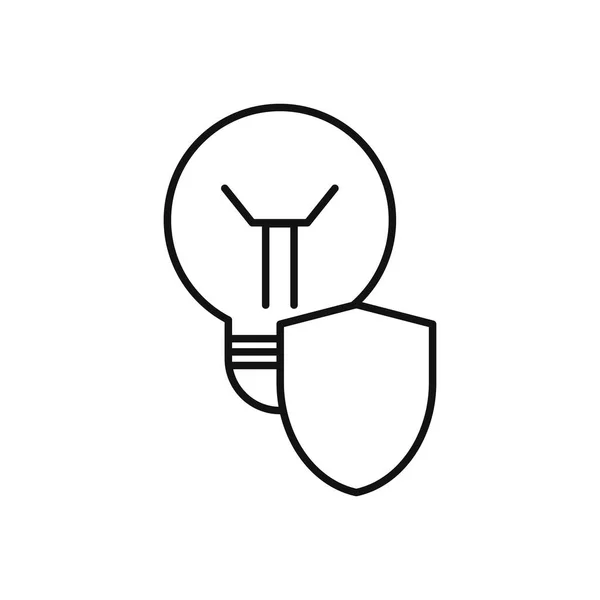 Belysning Elektrisk Lampa Med Skyddsskylt — Stock vektor