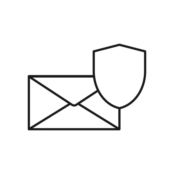 Значок Письма Защитным Знаком — стоковый вектор