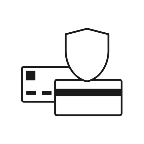 Cartão Crédito Com Sinal Proteção —  Vetores de Stock