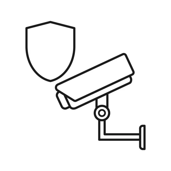 Cctv Kamerazeilensymbol Mit Schutzschild — Stockvektor