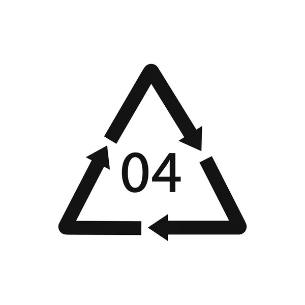 Símbolo Código Reciclaje Vector Reciclaje Plástico Signo Polietileno Baja Densidad — Archivo Imágenes Vectoriales