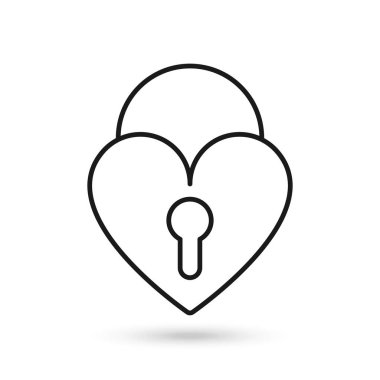 Aşk Kilidi Romantizm Kabartma Simgesi