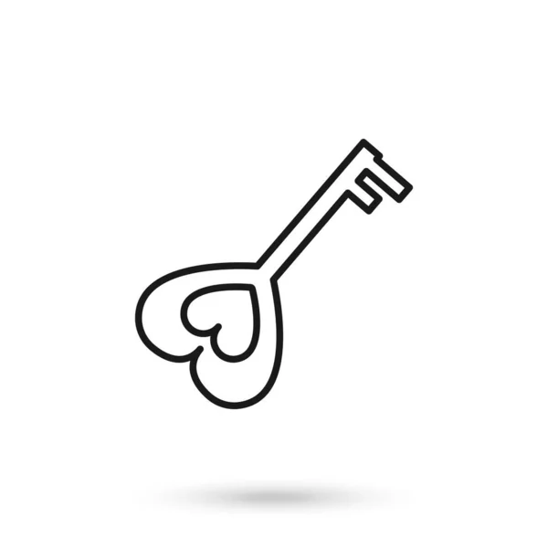 Love Keys Pictogram Plat Grafisch Ontwerp — Stockvector