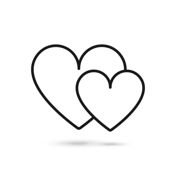 Zwei Liebende Herzen Vektorillustration — Stockvektor