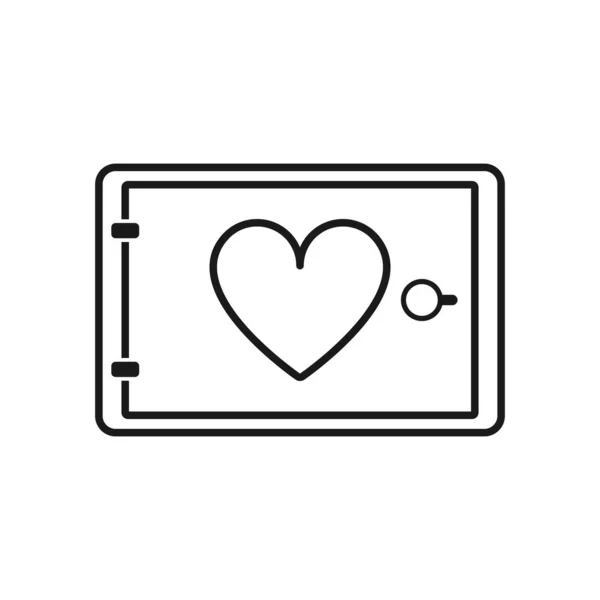 Security Safe Icon Heart Sign — Stock Vector