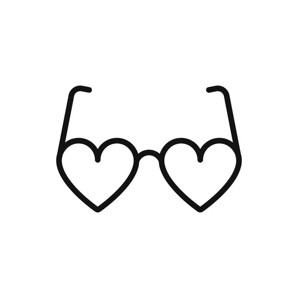 Srdce Sluneční Brýle Ikona Silueta Plochý Design — Stockový vektor