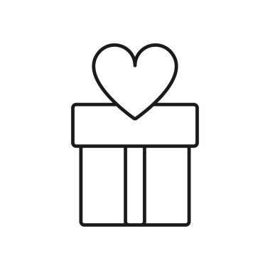 Hediye Kutusu Kalbi simgesi, Düz Tasarım